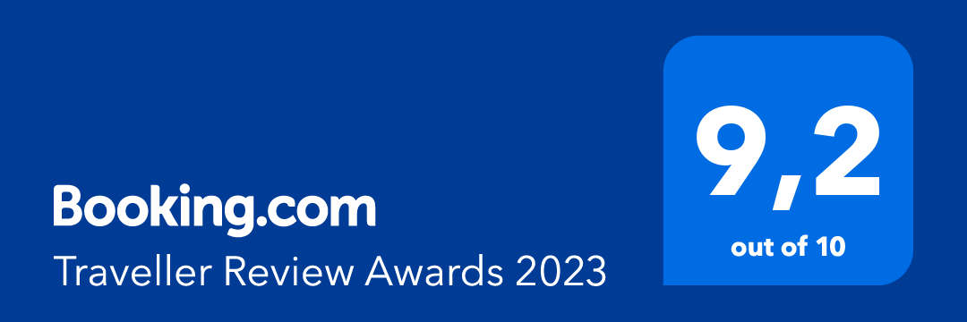 Scored 9.2 out of 10 by guests in 2023 Booking.com award 2023 review score of 9.2 out of 10